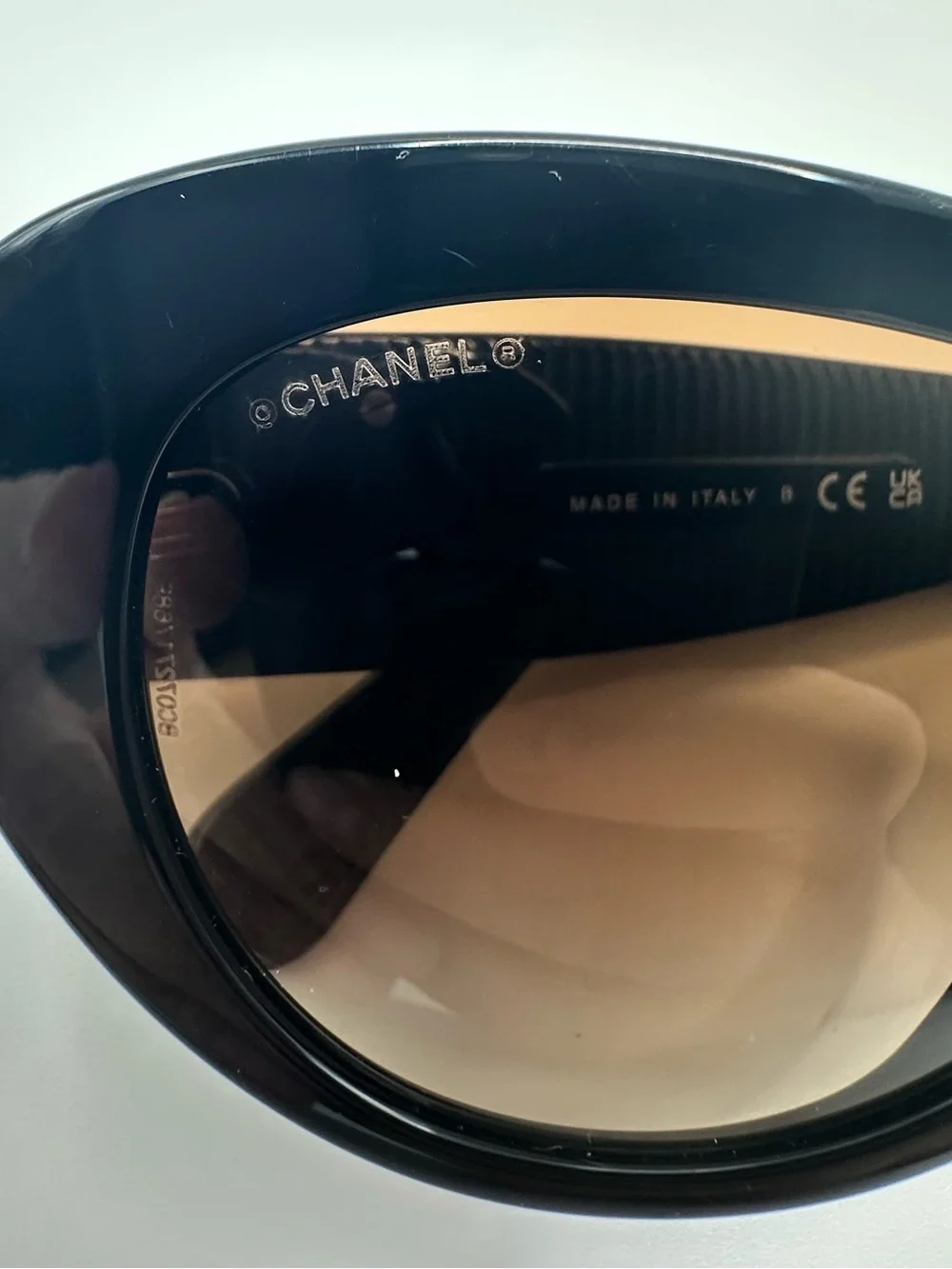 CHANEL Black Oversized Cat-Eye Sunglasses with Brown Lenses